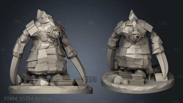 Tome Golem stl model for CNC