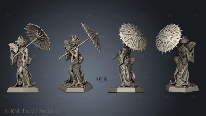 Neon Warrior Kemin Cyber Geisha stl model for CNC