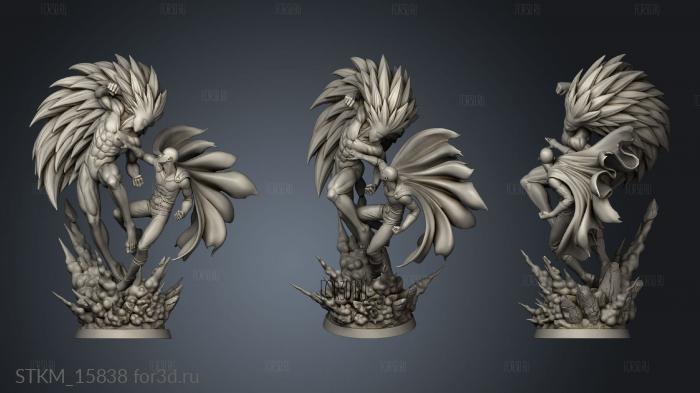 Saitama vs Boros stl model for CNC