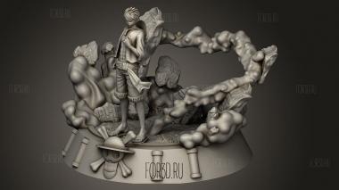 Луффи из рисунка 3d stl модель для ЧПУ