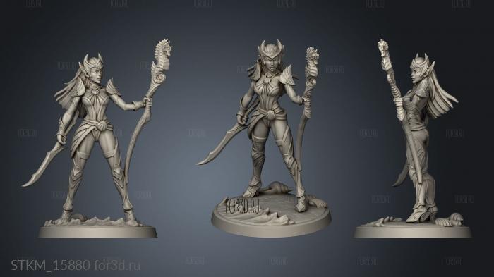 Sea Elf Witch Warrior Mage Siren Corsair Cavalry stl model for CNC