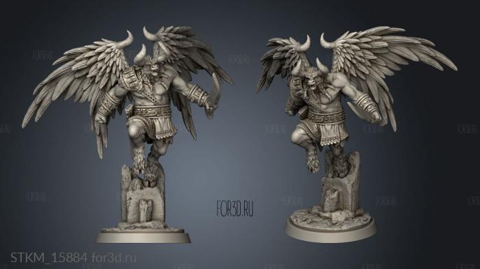 Winged Bull Men Bullmen stl model for CNC