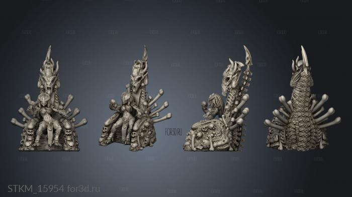 SKULL HUNTERS RAVEN QUEEN IN THRONE stl model for CNC