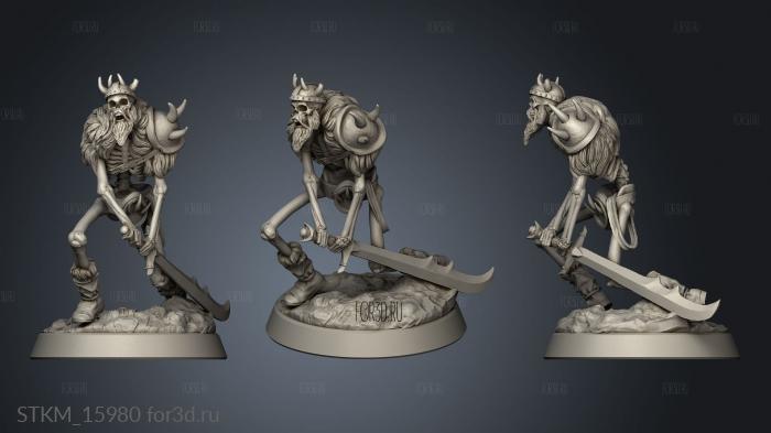 Snowy Mountain Summit Barbarian Skeleton stl model for CNC