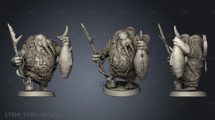 Snowy Mountain Summit Walrus Folk stl model for CNC