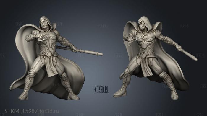 MOON KNIGHT Half stl model for CNC