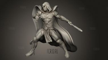 ЛУННЫЙ РЫЦАРЬ Наполовину 3d stl модель для ЧПУ