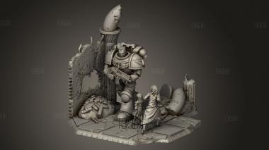 Диорама космического десантника 3d stl модель для ЧПУ