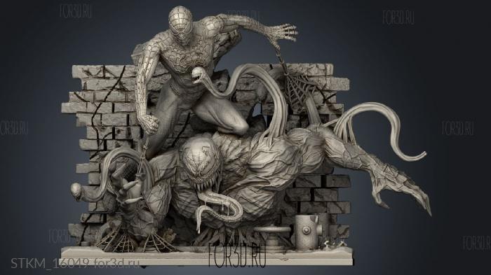 Spider Man vs Venom impre stl model for CNC