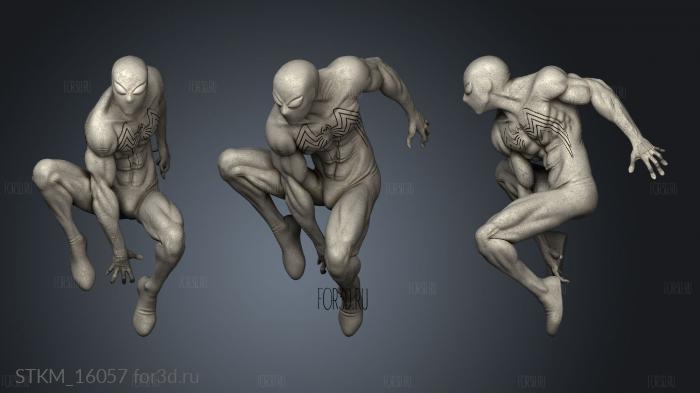 Spiderman Symbiote Statue spidey marked stl model for CNC