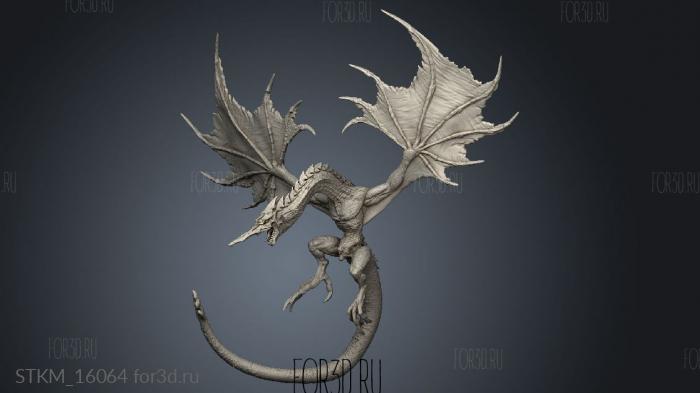 Classic Cerulean Dragon stl model for CNC