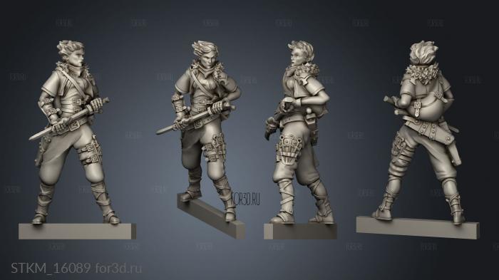 Adventurers Ranged Female rogue stl model for CNC