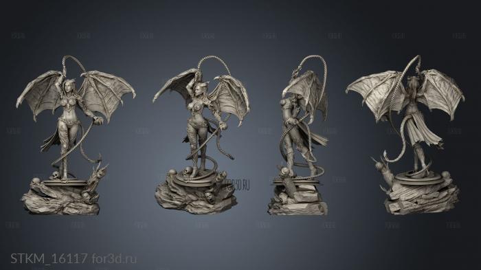 Succubus Demon Two Small Platform stl model for CNC