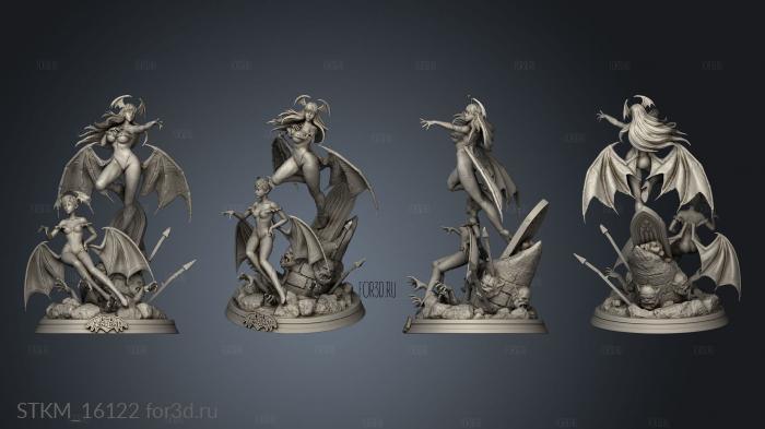 Succubus Morika and Lilith Vampire blood stl model for CNC