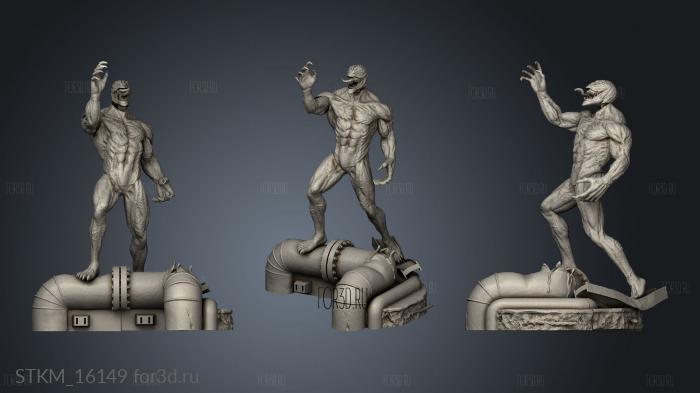 Symbiote Diorama Riot stl model for CNC