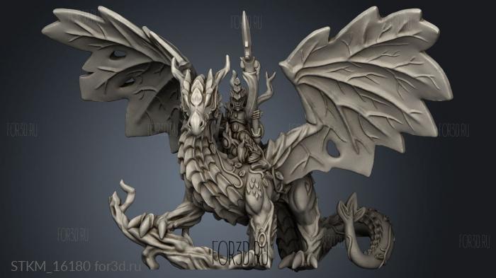 Wood elf characters dragon lord stl model for CNC