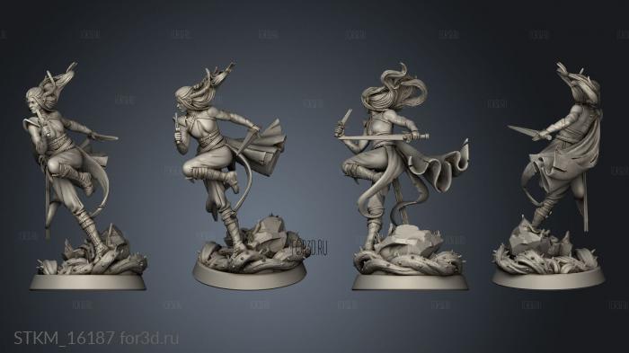 Tangleheart Forest Unseelie Elf Assassin stl model for CNC