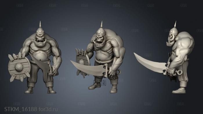 Orc King Warrior stl model for CNC