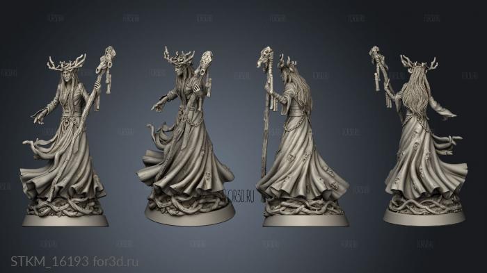 Tangleheart Forest Unseelie Elf Mage stl model for CNC