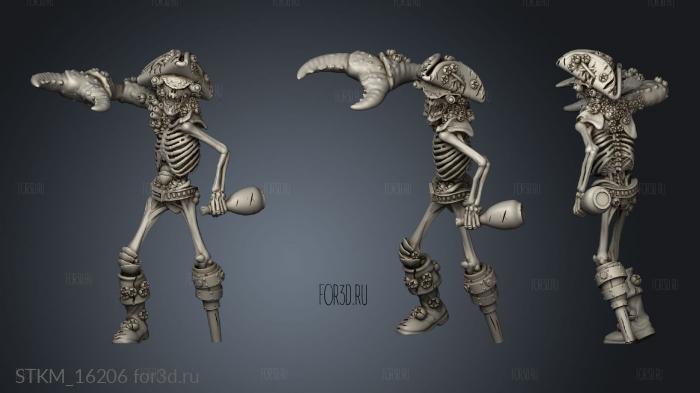 Undead Pirates CRAB PIRATE stl model for CNC