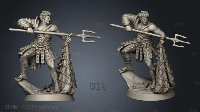 The Crimson San Arena Retiarius Gladiator stl model for CNC