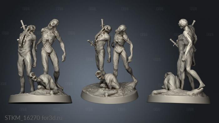 Zombie Horde stl model for CNC