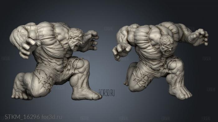 Hulk DIORAMA KEYED stl model for CNC