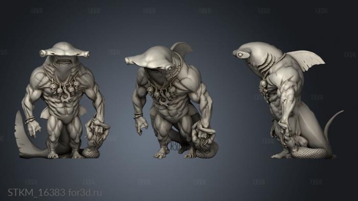 Titans Forge Abyssal Merfolks Sharkmen Sharkman stl model for CNC