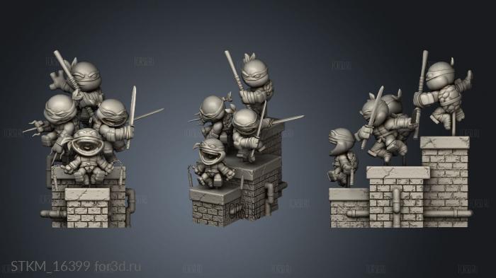 Tortugas Ninja Chibi stl model for CNC