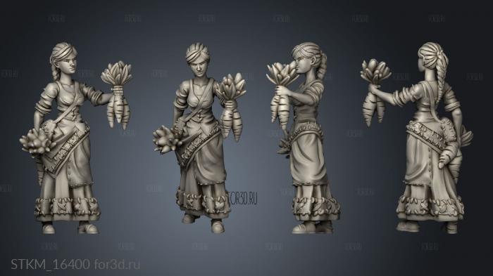 Townsfolk Town Girl stl model for CNC