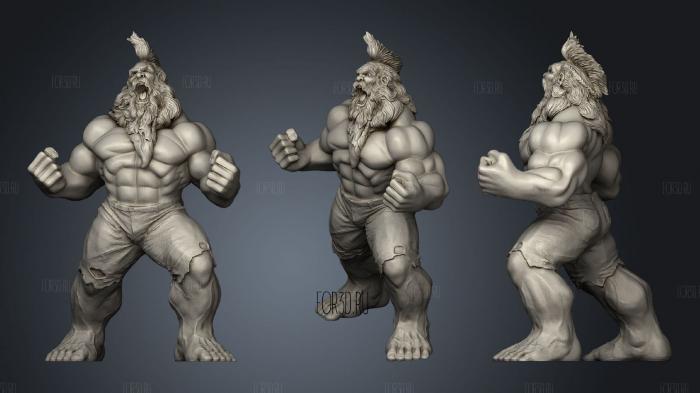 Angry Viking stl model for CNC