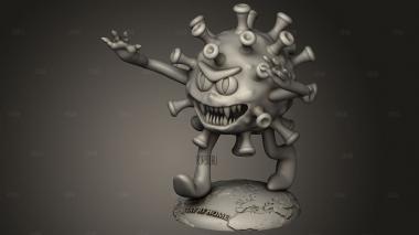 Вирус 3d stl модель для ЧПУ