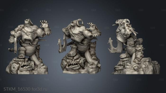 Warcraft Grommash Hellscream platform stl model for CNC