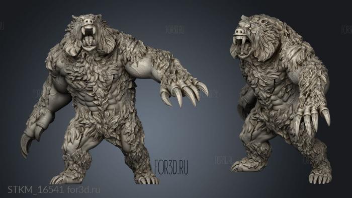 Werebear Were Bear stl model for CNC