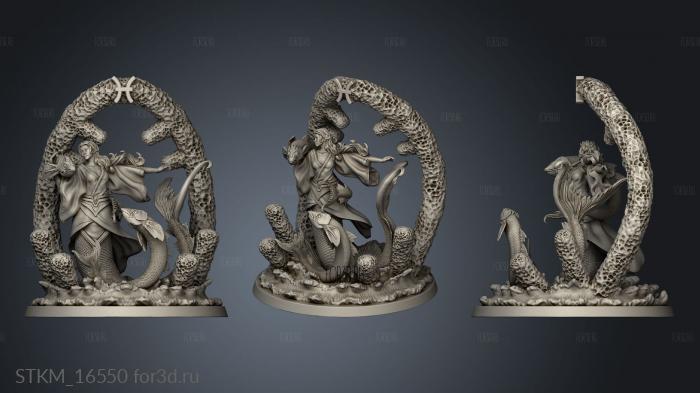 Western Zodiacs Pisces Fish bot stl model for CNC