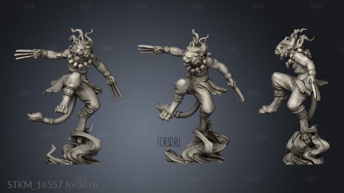 White Werewolf Tabaxi Set stl model for CNC