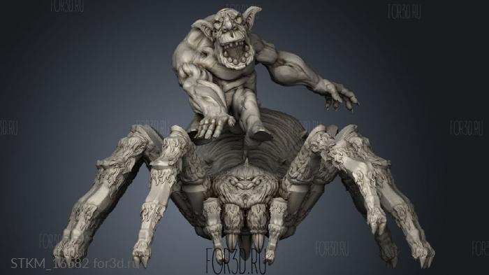 Orc King Poison Fangs Tarantula Tran thu ha stl model for CNC