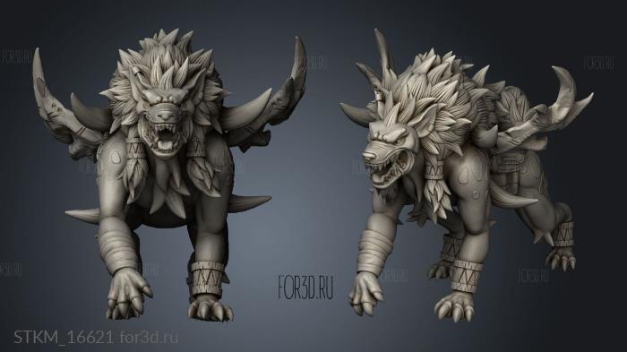 Wooden Horn Clan Janvier Hyenas Hyena stl model for CNC