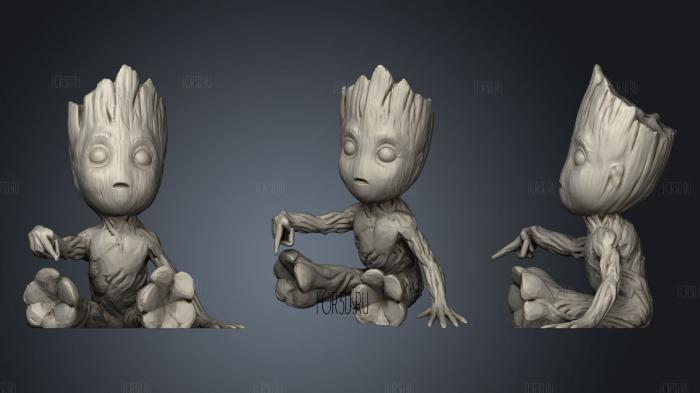 Apple Watch Groot stl model for CNC