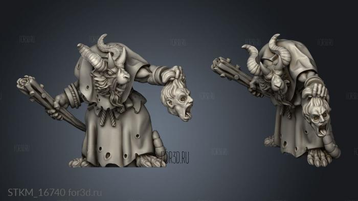 Skavens Rat Shaman stl model for CNC