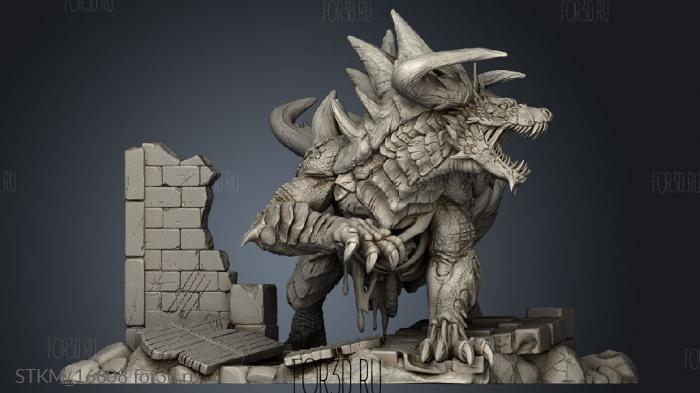 White Werewolf Tavern Tarrasque undead stl model for CNC