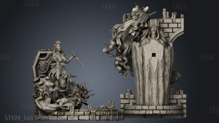 The Crimson Countess Vampire Queen Kraken Vault icsp stl model for CNC