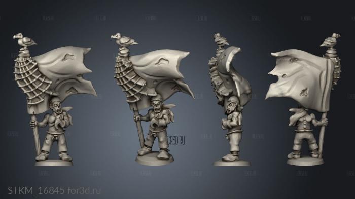 Undead Pirates Pirate Crew Banner stl model for CNC