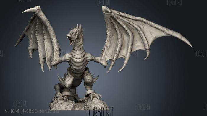 Vikings Dwarven Ruins Wyvern dragon stl model for CNC