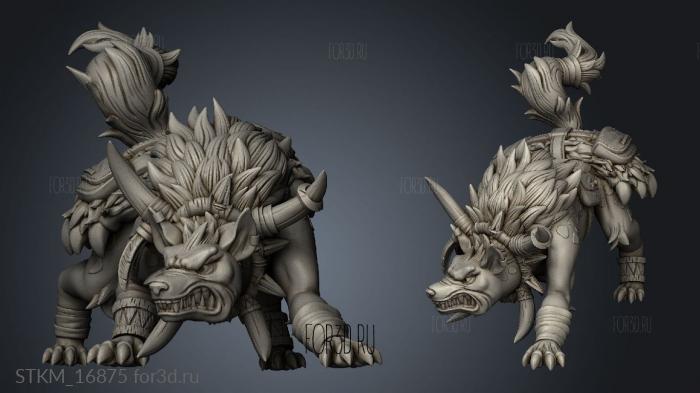 Wooden Horn Clan Janvier Hyena stl model for CNC