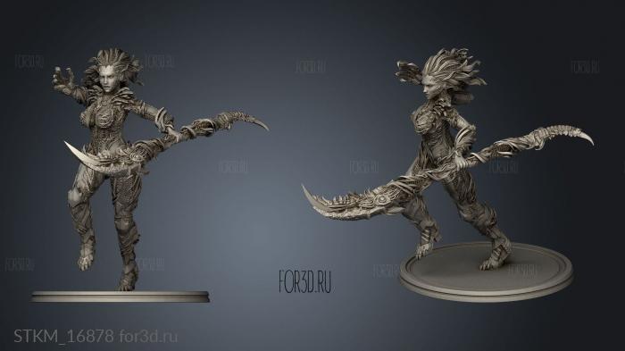 Alien Red Warrior stl model for CNC