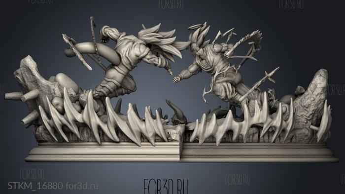 GOKU VS Janemba goku vs janemba Cortado stl model for CNC