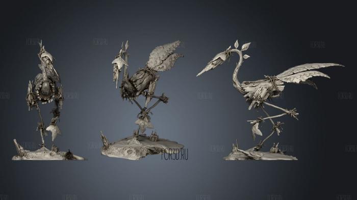 Artistic Heron Caplja stl model for CNC