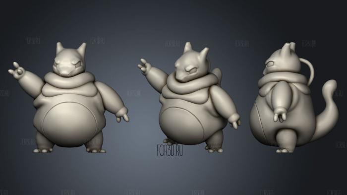 AW Chonky Cat stl model for CNC