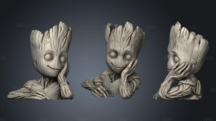 Baby Groot stl model for CNC